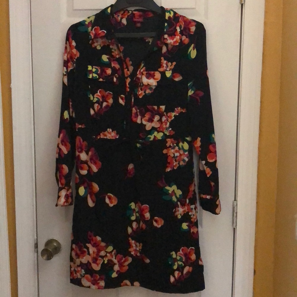 Floral multicolored shirt dress